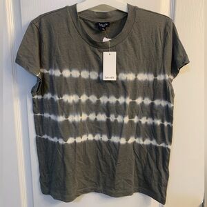 Splendid Gray White Tie Dye Crewneck Short Sleeve Boxy T-Shirt Size Small NWT